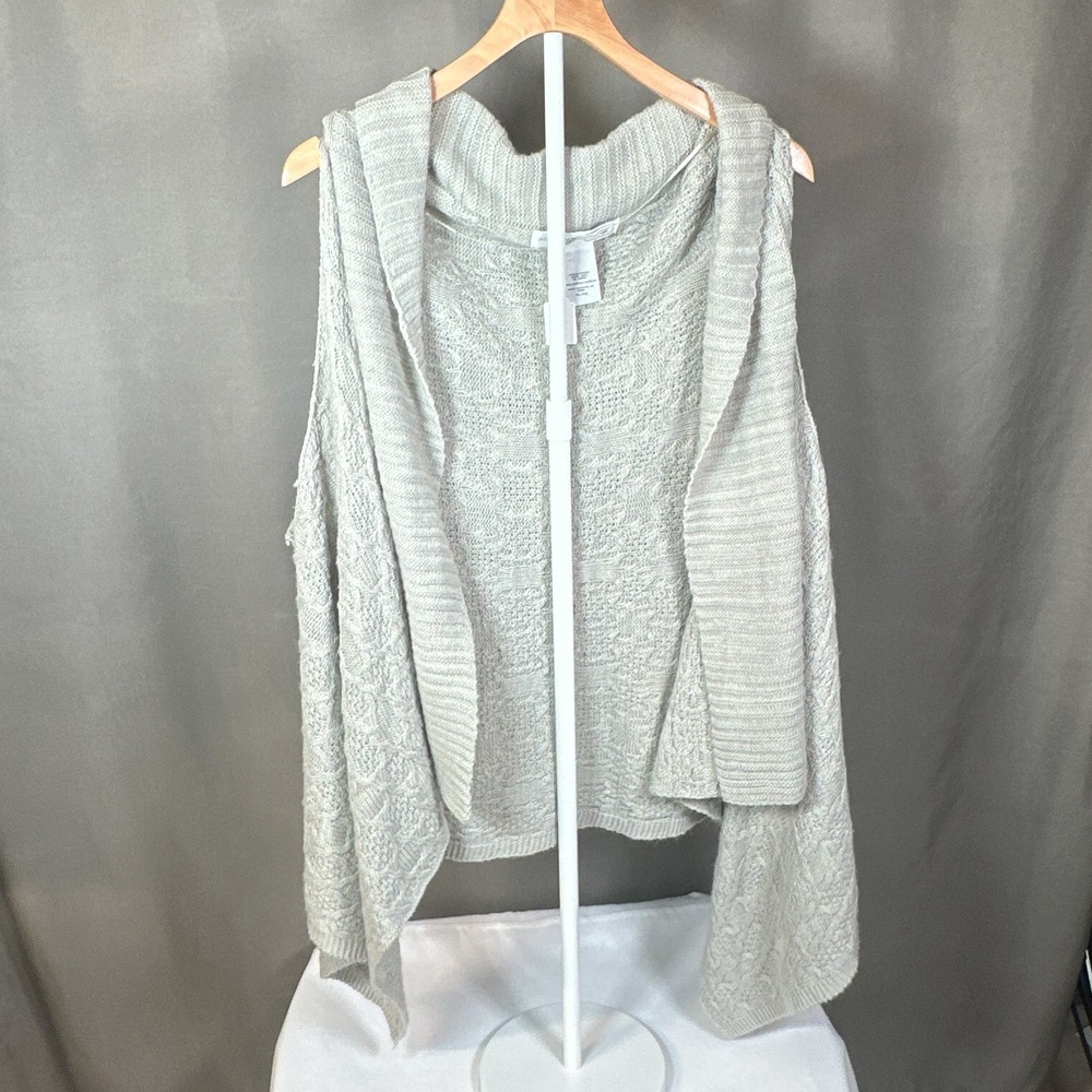 Jaclyn Smith Lounge Women XL Gray Open Front Draped Cardigan Vest